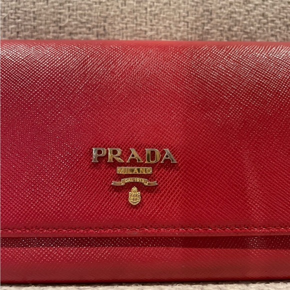 Prada red long Wallet clutch - Picture 2 of 11